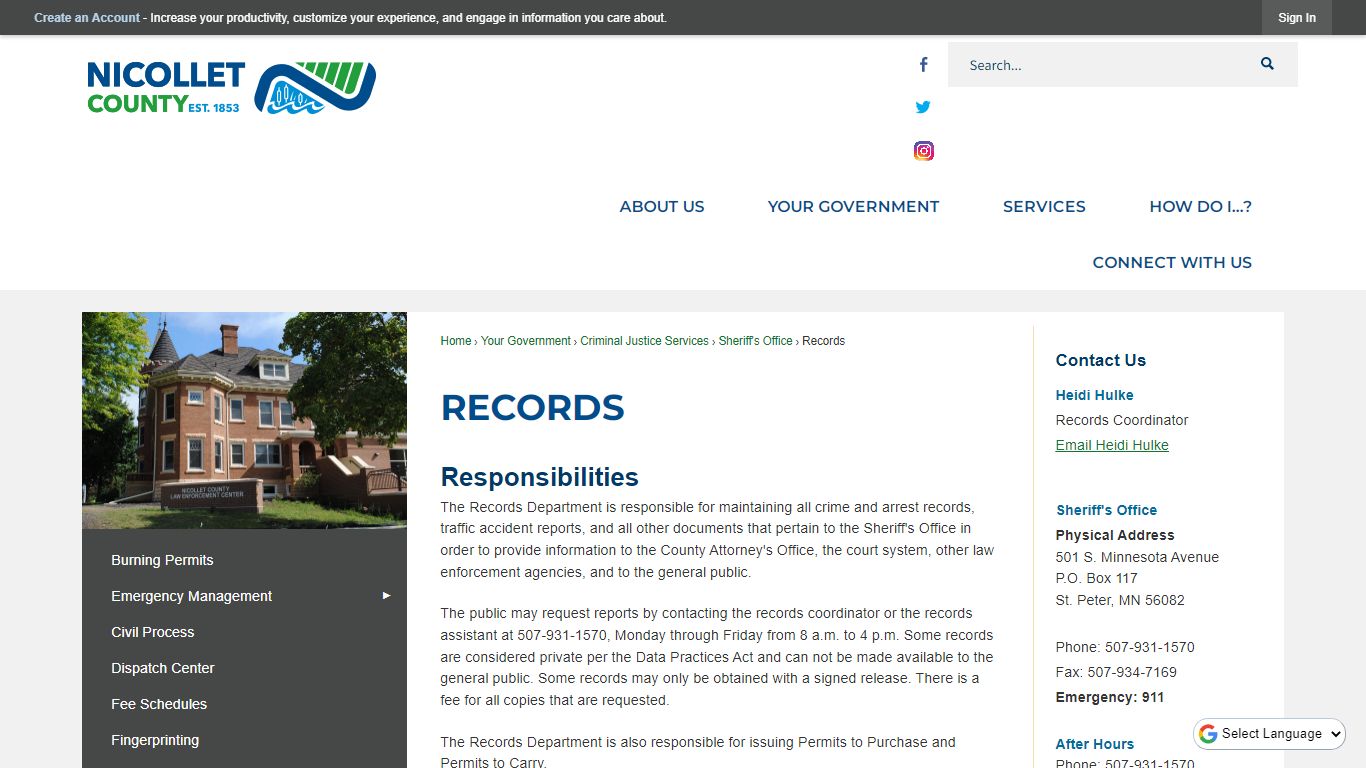 Records | Nicollet County, MN - Official Website